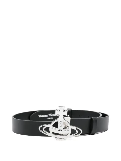Vivienne Westwood orb-buckle leather belt Black 8201008GUL00CH