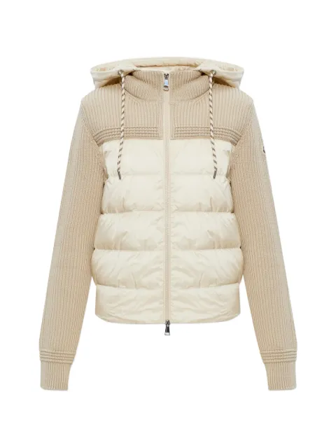 Moncler logo-patch cardigan Neutrals L10939B00035M7774