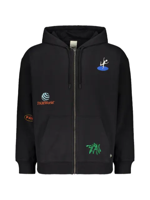 Perks And Mini embroidery zip hoodie Black 3778