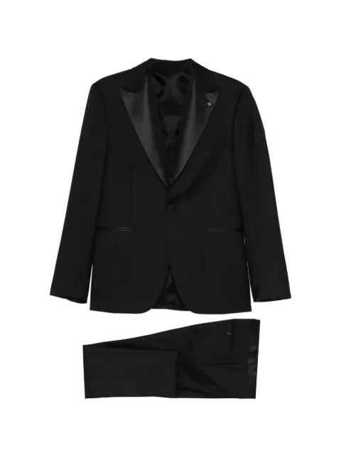 Tagliatore satin-trim suit Black EFBR15A01070001UPER029