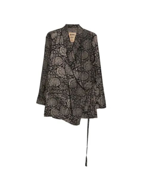Uma Wang Khloe floral-print tie jacket Black UP6007