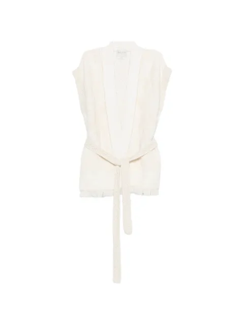 Forte Forte belt fringed jacket Neutrals 14670MYKNIT