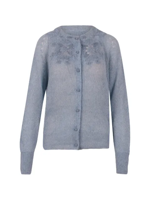 Ermanno Scervino lace-appliqué open-knit cardigan Blue D485N710RWPY