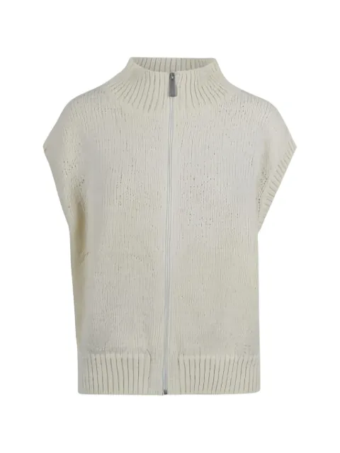 Laminar zip sleeveless jacket Neutrals MC00013DL72134
