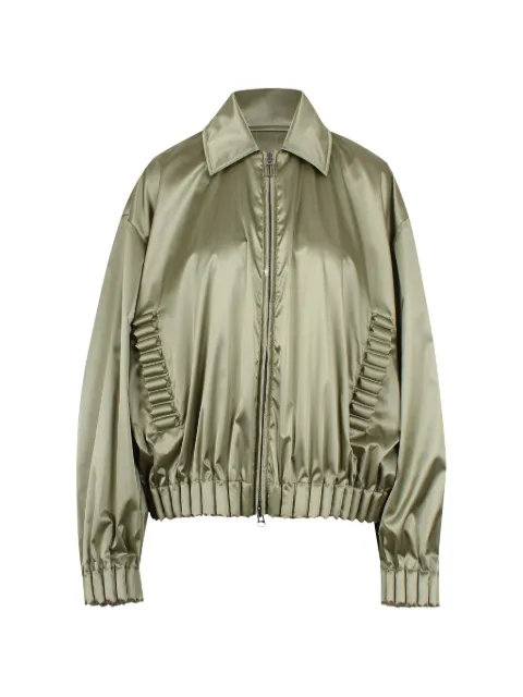 RAXXY gathered-detail zip jacket Green RC26SA029