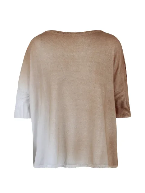 PLOUMANACH ombré ribbed-sleeve T-shirt Neutrals 18W241358BCA