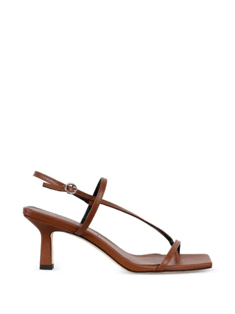 Aeyde Elise 65mm toe-post square-toe leather sandals Brown A11HS0172001222126