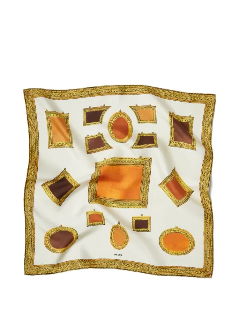 Versace printed silk twill scarf 70 cm Neutrals 10016011A18009
