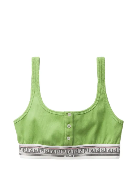 Versace ribbed cotton-jersey bralette Green 10239291A17772