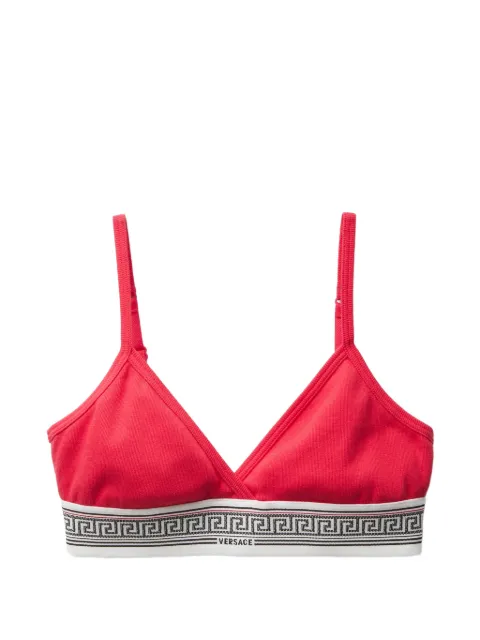 Versace ribbed cotton-jersey bralette Red 10239131A17772