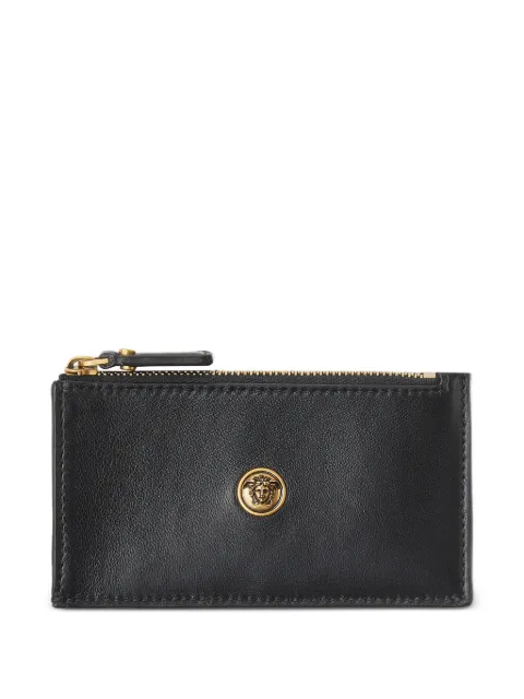 Versace Emblème leather zip card holder Black 10241911A17449