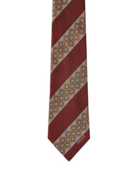 Versace printed jacquard silk tie Red 10246271A17942