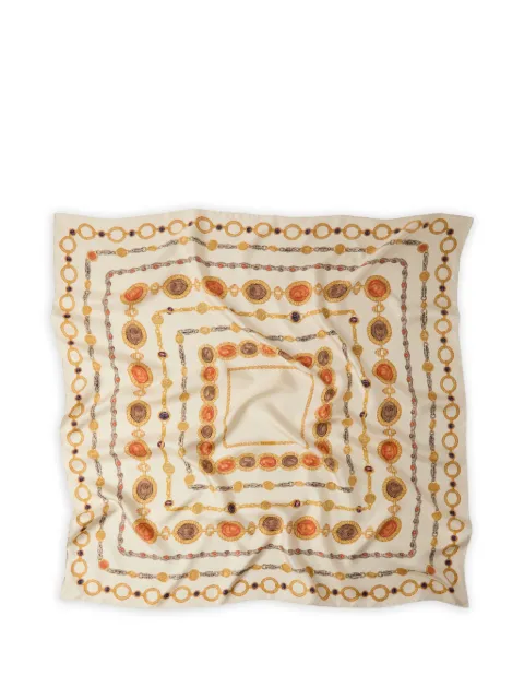 Versace printed silk twill scarf 90 cm Neutrals 10016001A18022