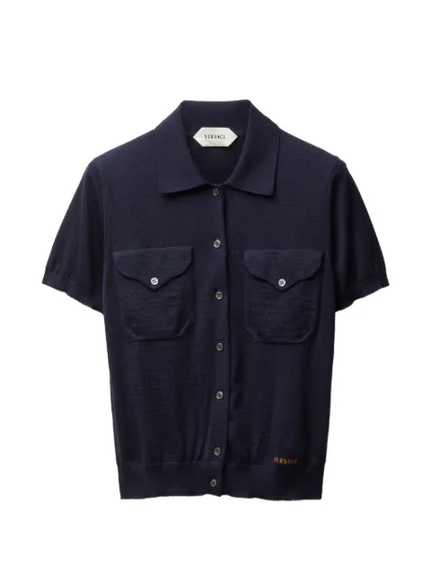 Versace chest-pocket buttoned cardigan Blue 10243651A17408