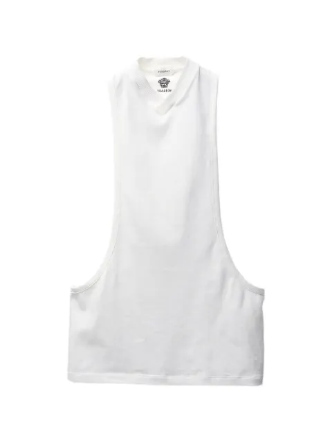 Versace embroidered stretch cotton-jersey tank top White 10245131A17888