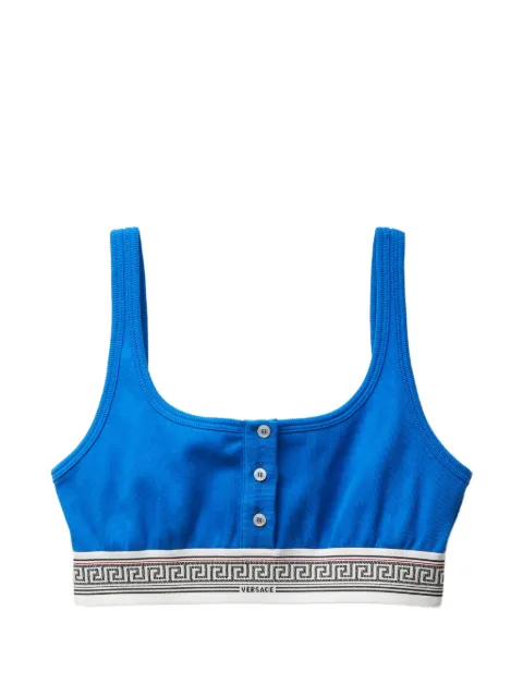 Versace ribbed cotton-jersey bralette Blue 10239291A17772