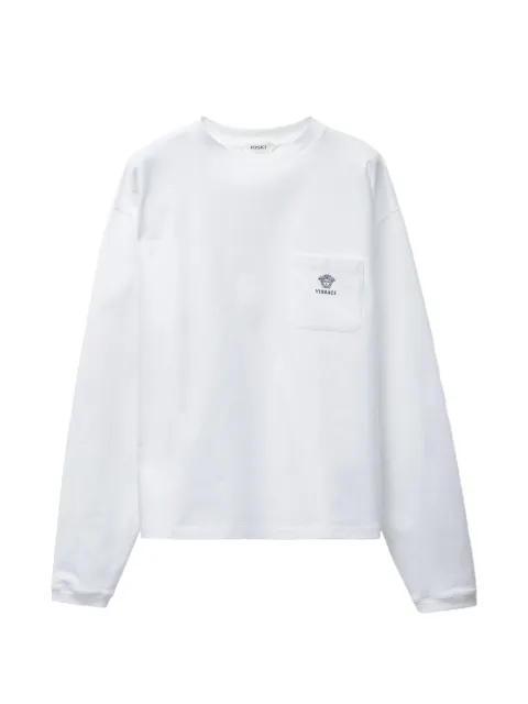 Versace embroidered cotton-jersey T-Shirt White 10245731A17915
