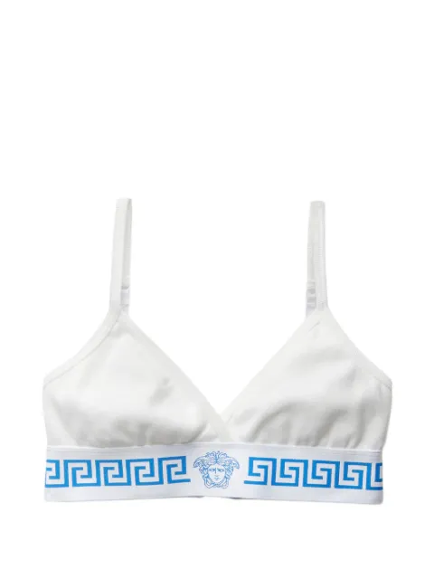 Versace ribbed cotton-jersey bralette White 10239131A17880