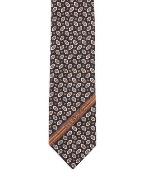 Versace printed jacquard silk tie Black 10246271A17963