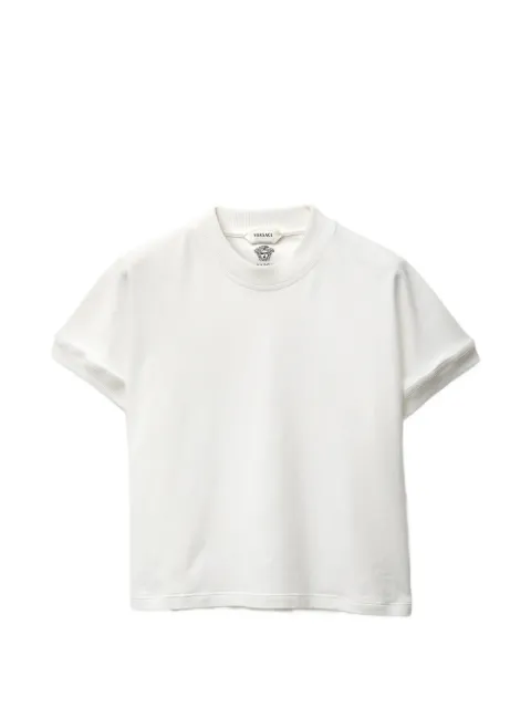 Versace embroidered stretch cotton jersey T-shirt White 10236941A17888