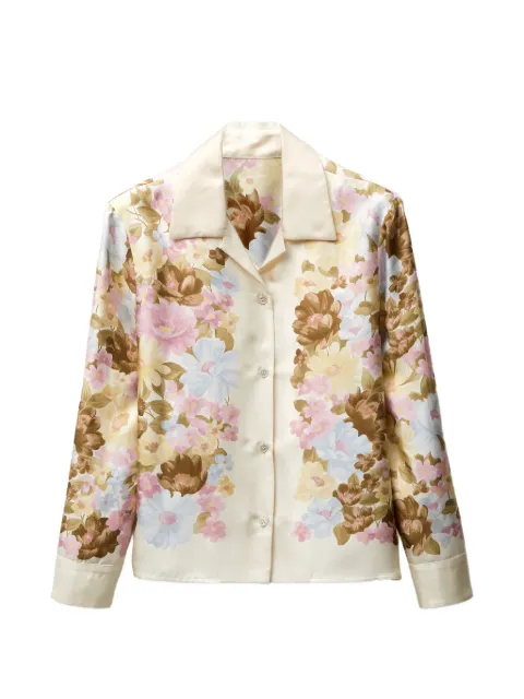 Versace printed silk twill shirt Neutrals 10242311A17954
