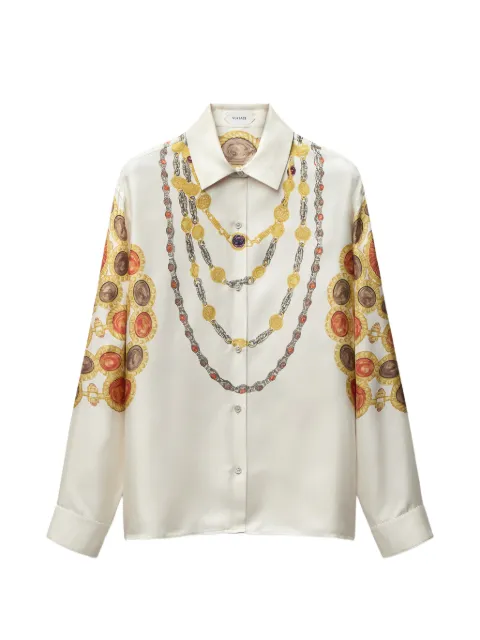 Versace printed silk twill shirt Neutrals 10242211A18007