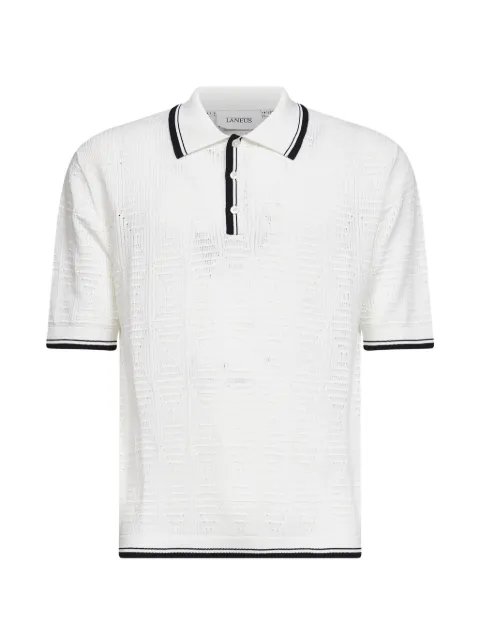 Laneus trimmed polo shirt White S6LAMAKP009
