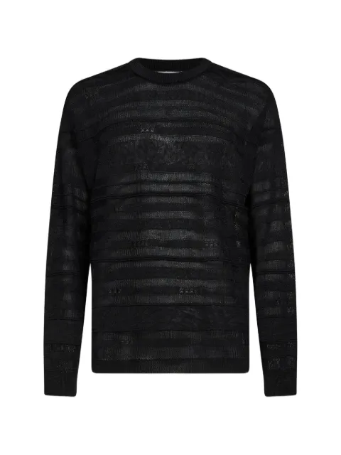 Laneus striped-knitted sweater Black S6LAMAKN199
