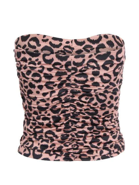 Essentiel Antwerp gathered animal-print top Pink JAMBEAU