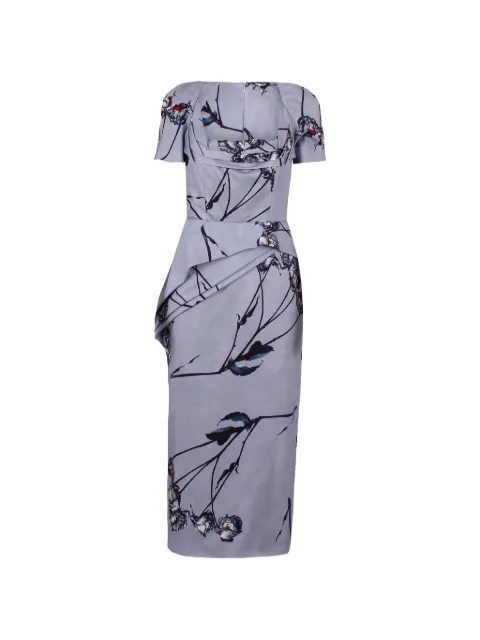 Antonio Marras floral-print draped-detail dress Purple MABM396