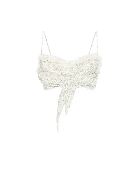 Ermanno Scervino floral ruffled top Neutrals D482L393APXWE