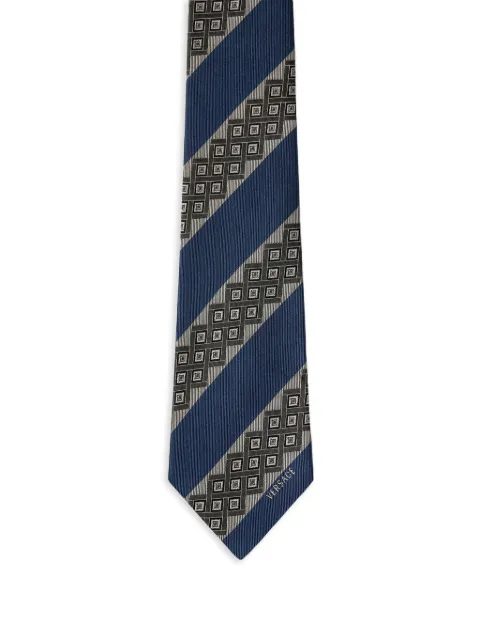 Versace printed jacquard silk tie Blue 10246271A17942