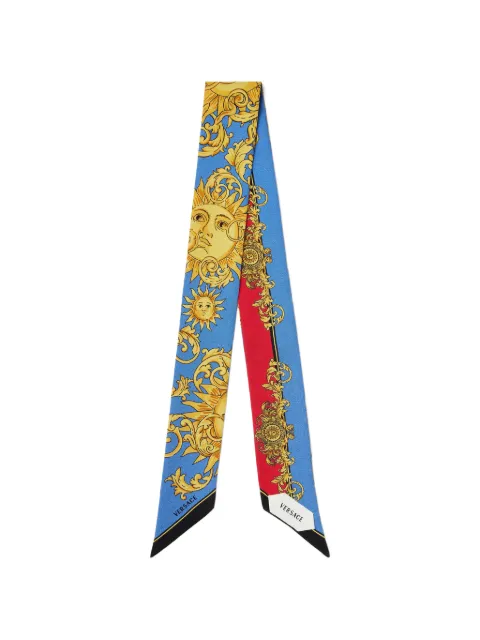 Versace printed silk twill ribbon Blue IBA00051A18024