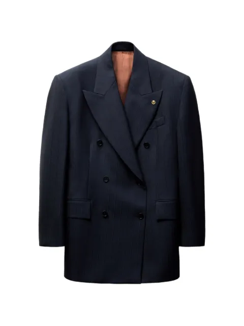 Versace pinstripe wool blazer Blue 10250651A17854