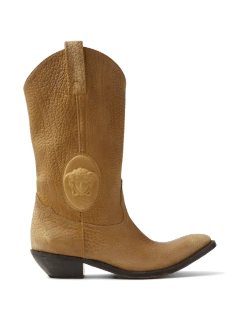 Versace Houston leather texan boots 35 mm Neutrals 10238751A17540