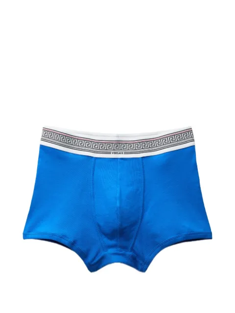 Versace ribbed cotton-jersey trunks Blue 10242261A17772