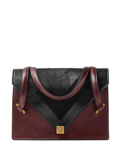 Versace Severine python-effect leather shoulder bag Brown 10233051A17882