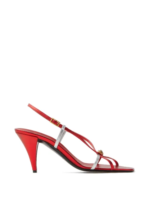 Versace Valentina metallic sandals 80 mm Red 10241321A00965