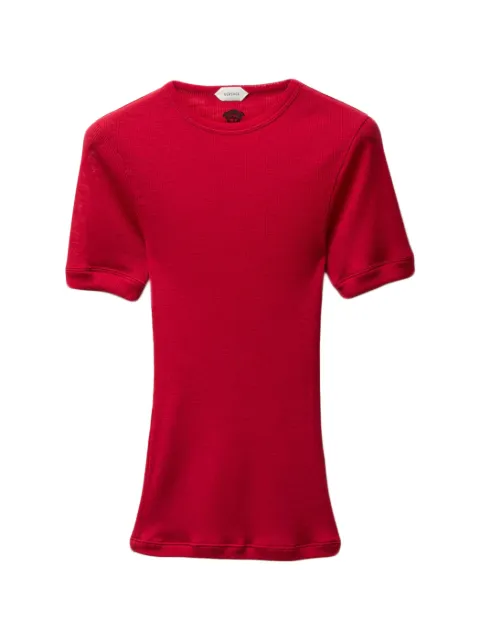 Versace embroidered wool ribbed knit T-shirt Red 10245061A17548