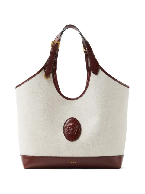 Versace Rivière large canvas tote Neutrals 10243231A17864