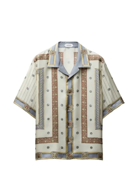 Versace printed silk twill shirt Neutrals 10246421A17953