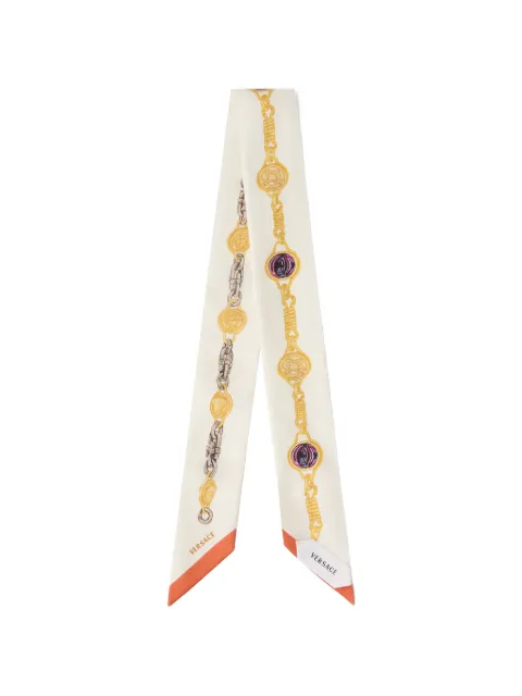 Versace printed silk twill ribbon Neutrals IBA00051A18023