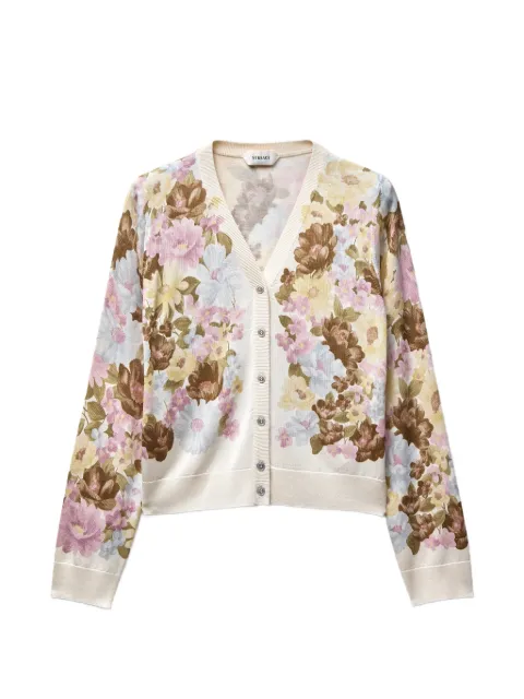 Versace printed silk knit cardigan Neutrals 10242361A17875