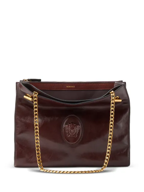 Versace Cabine leather shoulder bag Brown 10232471A17428