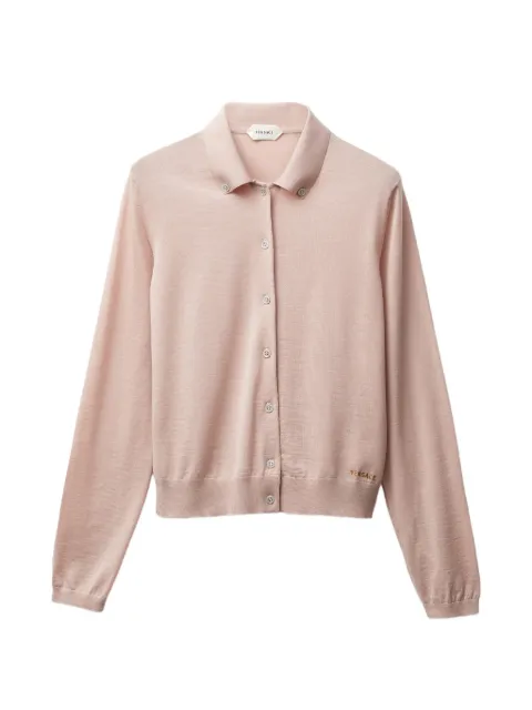 Versace embroidered wool knit cardigan Pink 10243671A17402