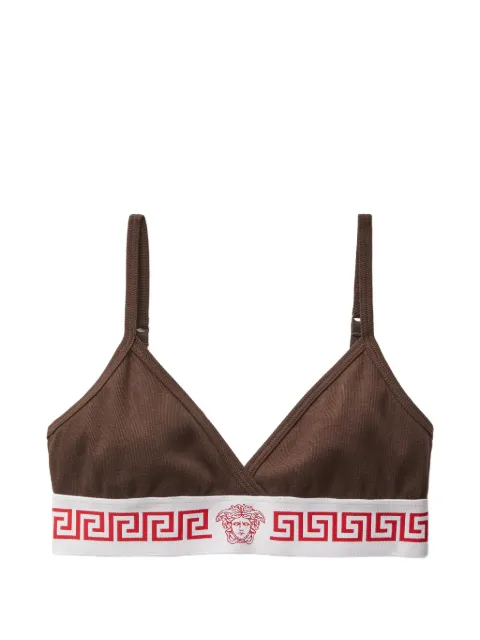 Versace ribbed cotton-jersey bralette Brown 10239131A17880
