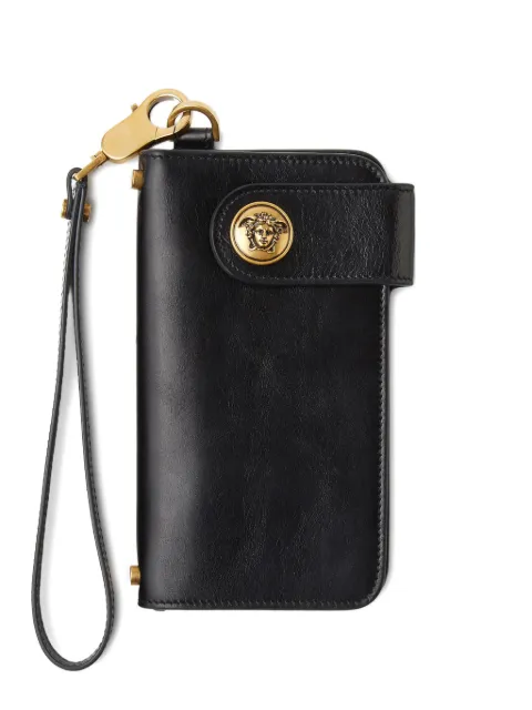 Versace Emblème long leather wallet Black 10237261A17453