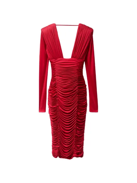 Versace draped silk crêpe jersey midi dress Red 10245561A17967