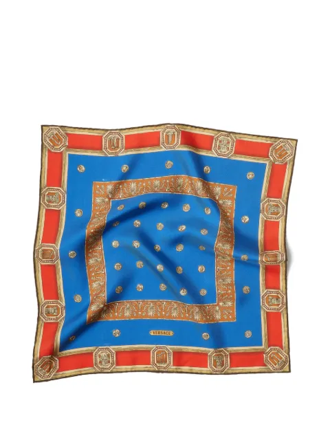 Versace printed silk twill scarf 45 cm Blue 10016021A18012