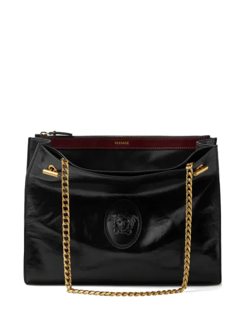Versace Cabine leather shoulder bag Black 10232471A17428